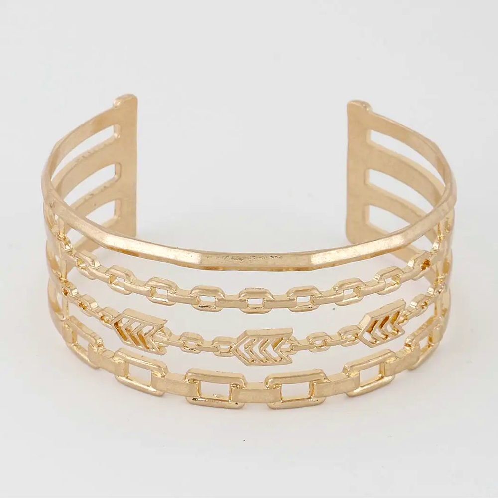 Gold Multi Chain Cuff Bracelet